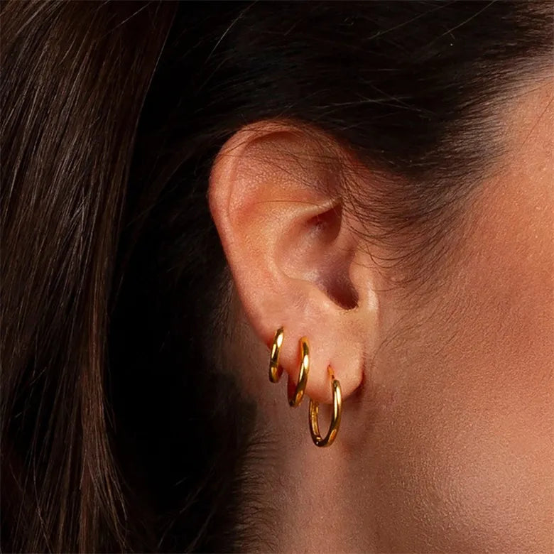 Simple Small Gold Hoops