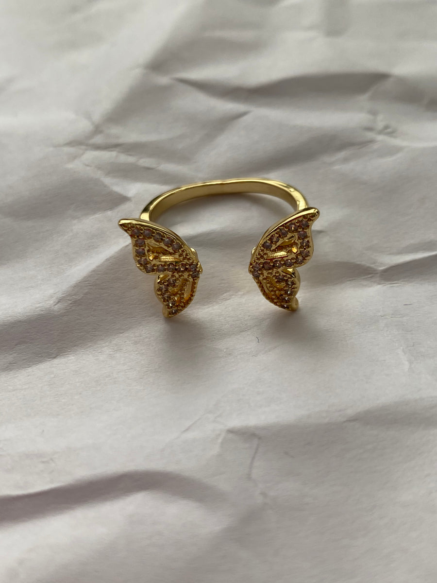CZ Adjustable Butterfly Ring