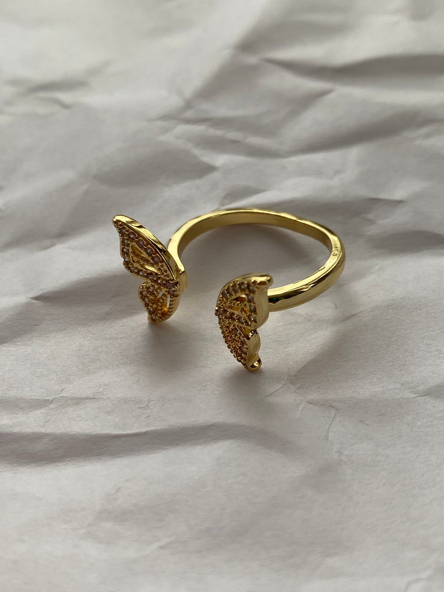 CZ Adjustable Butterfly Ring