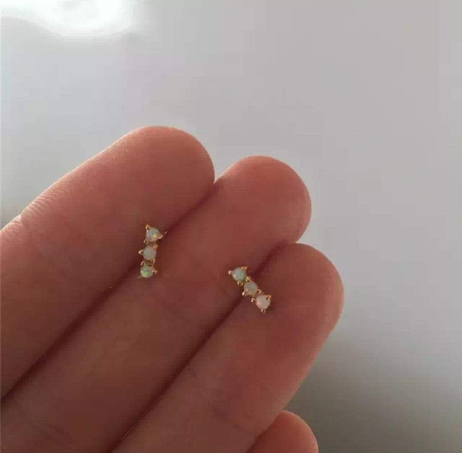 Triple Opal Stone Stacking Studs | CartiCo London Limited